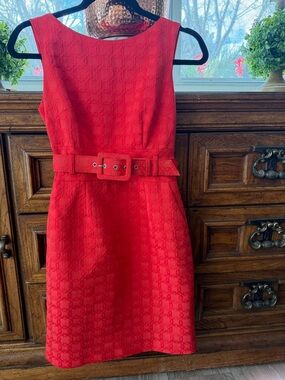 Banana Republic Orange Belted Mini Sheath Dress